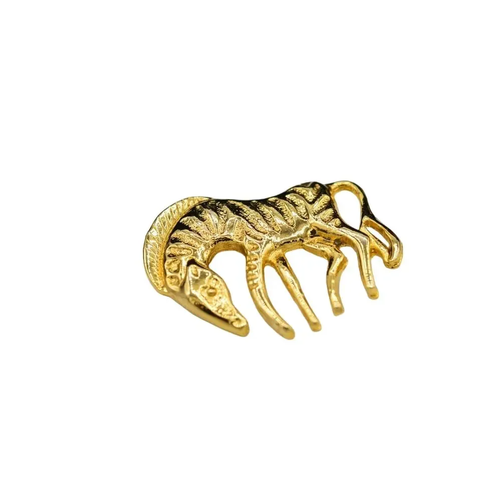 Vintage Zebra Brooch Pin Gold Tone African Striped Zoo Animal NOS 1980s 9B